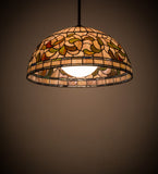 20"W Turning Leaf Tiffany Floral Pendant