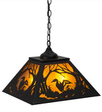 16"Sq Loon Wildlife Lodge Pendant