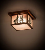 10"Sq Hyde Park Tall Pines Lodge Flushmount