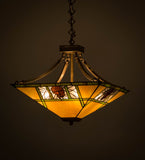 17"Sq Pinecone Ridge Tiffany Lodge Inverted Pendant