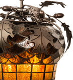 15"W Oak Leaf & Acorn Lodge Flushmount