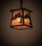 7"Sq Leaping Trout Mini Pendant