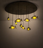 56"W Tiervis 9 Lt Wildlife Nautical Cascading Pendant