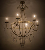 42"W Azaleia 6 Lt Victorian Glam Chandelier