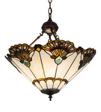 20"W Shell With Jewels Inverted Pendant