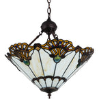 20"W Shell With Jewels Inverted Pendant