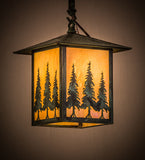 9"Sq Seneca Tall Pines Outdoor Pendant
