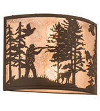 16"W Quail Hunter W/Dog Wall Sconce