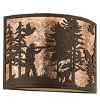 16"W Quail Hunter W/Dog Wall Sconce
