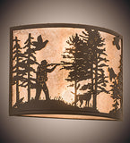 16"W Quail Hunter W/Dog Wall Sconce