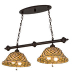 36"L Diamond & Jewel 2 Lt Island Pendant