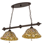 36"L Diamond & Jewel 2 Lt Island Pendant