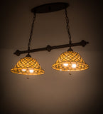 36"L Diamond & Jewel 2 Lt Island Pendant