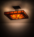 24"Sq Mission Prime Arts & Crafts Semi-Flushmount
