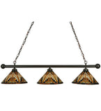 47"L Nuevo Mission 3 Lt Island/Billiard Pendant
