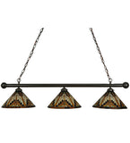 47"L Nuevo Mission 3 Lt Island/Billiard Pendant
