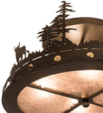 22"W Cowboy & Steer Flushmount