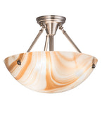 16"W Metro Cognac Swirl Semi-Flushmount