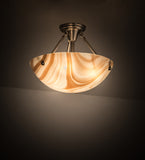 16"W Metro Cognac Swirl Semi-Flushmount