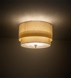 32"W Cilindro Lujoso Two Tier Semi-Flushmount