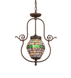 17"W Tiffany Belted Turtleback Pendant