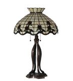 31.5"H Roseborder Floral Stained Glass Table Lamp