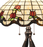 31.5"H Roseborder Floral Stained Glass Table Lamp