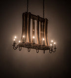 40"L Barrel Stave Madera 12 Lt Gothic Oblong Pendant