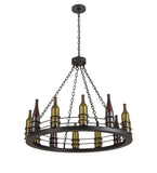 42"W Tuscan Vineyard 12 LT Wine Bottle Chandelier
