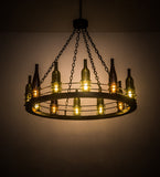 42"W Tuscan Vineyard 12 LT Wine Bottle Chandelier