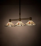 48"L Prairie Arrowhead 3 Lt Island Pendant