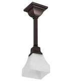 5"W Bungalow White Alabaster Traditional Pendant