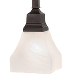 5"W Bungalow White Alabaster Traditional Pendant