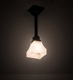 5"W Bungalow White Alabaster Traditional Pendant