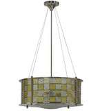 22"W Utopia Tessella Stained Glass Modern Pendant