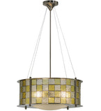 22"W Utopia Tessella Stained Glass Modern Pendant