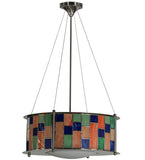 22"W Utopia Nexus Stained Glass Contemporary Pendant