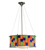 22"W Utopia Nexus Stained Glass Contemporary Pendant