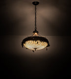 18"W Greenbriar Oak Lodge Inverted Pendant