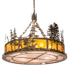 50"W Quail Hunter W/Dog Inverted Pendant