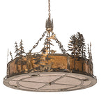 50"W Quail Hunter W/Dog Inverted Pendant