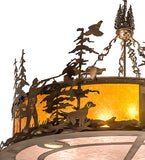 50"W Quail Hunter W/Dog Inverted Pendant