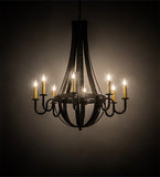42"W Barrel Stave Metallo 8 Lt Rustic Lodge Chandelier