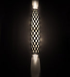 7"W Checkers Tube Contemporary Wall Sconce