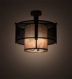 30"W Cilindro Weave-Tex Industrial Semi-Flushmount