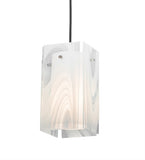 5"Sq Metro Blanco Swirl Quadrato Mini Pendant