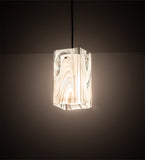 5"Sq Metro Blanco Swirl Quadrato Mini Pendant