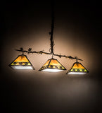 66"L Maple Leaf 3 Lt Island Pendant