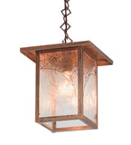 9"Sq Hyde Park Spider Web Outdoor Pendant