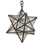 12"W Moravian Star Clear Seeded Mission Pendant